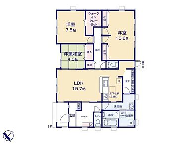 ◆スムーズな生活動線が魅力の平屋プラン♪◆家族みんなが動きやすい、ストレスフリーな回遊動線の間取り◆リビングに和室が隣接した使い勝手の良い間取りです 