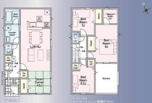 【3LDK】◆リビングが見渡せる対面キッチン◆動きやすいまとまった水回り設計◆プライベート感があり客間にも使える風情ある和室のある間取り