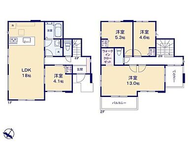 ◆広くて明るい18帖のＬＤＫ♪食洗機標準装備の対面キッチン
◆家事動線がスムーズ♪まとまった水回り設計
◆間仕切りを利用して5ＬＤＫにも対応できます（工事有償） 