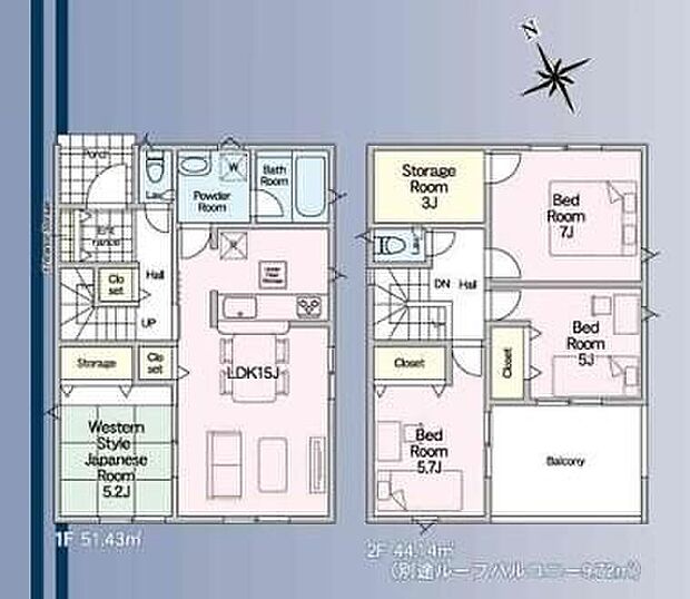 【4LDK+S】◆広くて明るい南向きのLDK♪◆家事動線がスムーズ♪まとまった水回り設計◆3帖のストレージルーム(納戸)付きで季節の家電など大きな物もすっきり片付きます