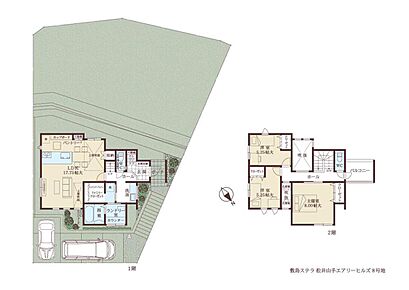 LDKに2ヶ所の吹抜けを設けた、明るく開放感のある住まい。LD全体を見渡しやすく作業スペースを広く確保できる、フルフラットの対面式キッチンです。FCLとランドリー室が隣接し家事をサポート。 