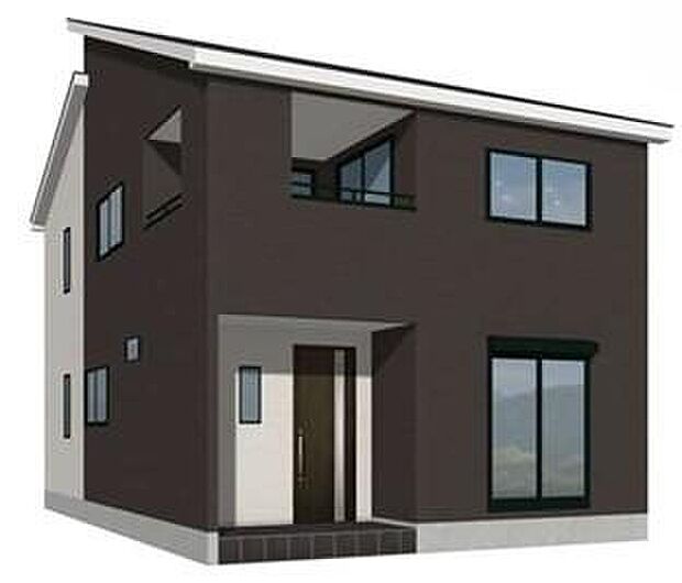 (1号棟)完成予想図
都会的でモダンな印象を与える外観デザイン。落ち着いた色合いと直線的なフォルムが、安心感と高級感を演出します。