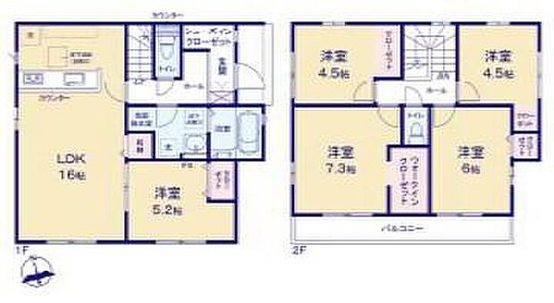 (2号棟)、価格3290万円、5LDK、土地面積217.44m2、建物面積105.16m2