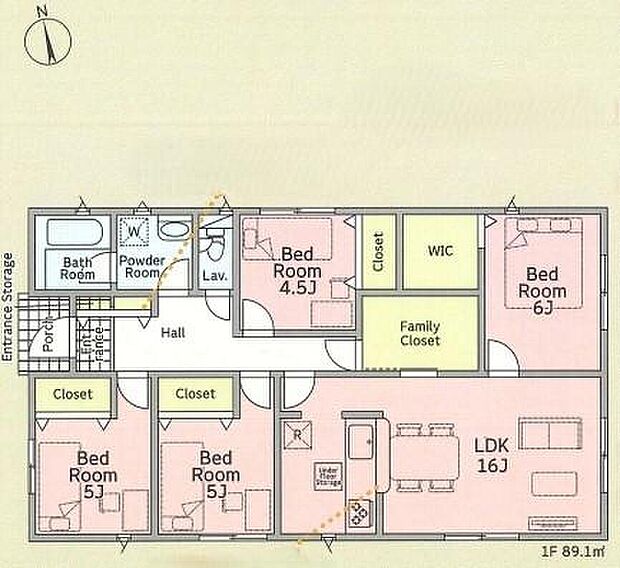 (1号棟)、価格2180万円、4LDK、土地面積269.14m2、建物面積89.1m2