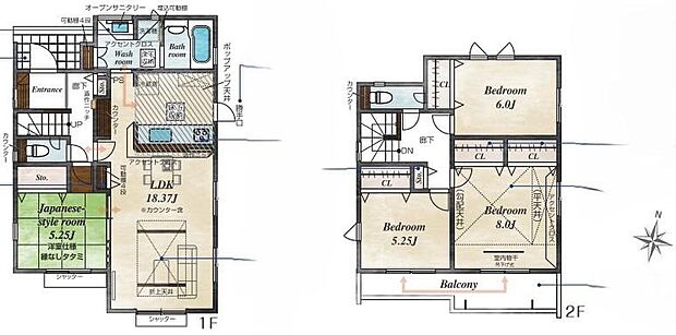 (1号棟)、価格3390万円、4LDK、土地面積165.63m2、建物面積107.02m2