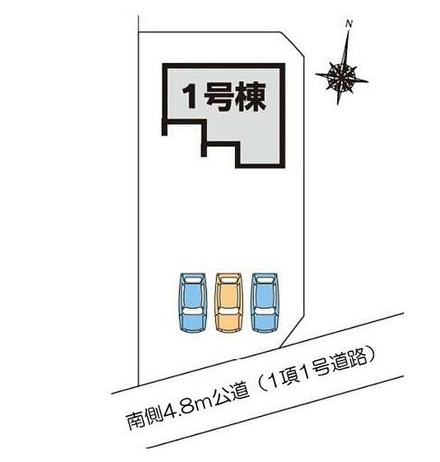 【区画図】
並列3台以上駐車可能♪
家族分の自転車を駐輪したり、来客用の駐車スペースとしてもお使いいただけます。