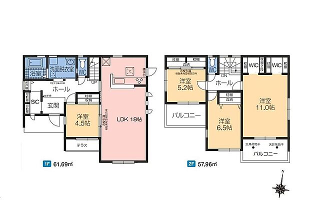 (1号棟)、価格2590万円、4LDK、土地面積330.78m2、建物面積119.65m2