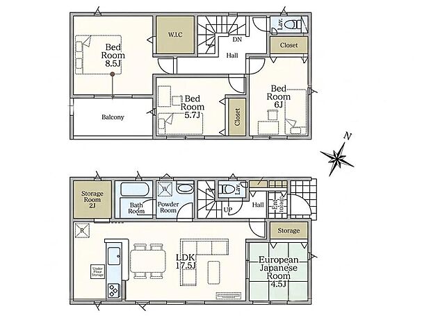 (1号棟)、価格2280万円、4LDK+S、土地面積272.18m2、建物面積103.68m2