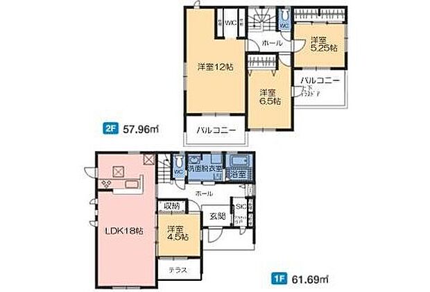 【4LDK】寛ぎの時間を紡ぎだす主寝室は12畳♪大型ベットを置いても余裕です!