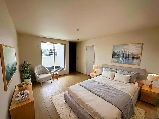 【居室】※家具をCG合成しております。家具付き販売ではございません。（2号棟）