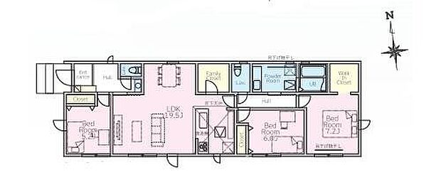 【3LDK】全室南向きの貴重な平屋建て♪
人気の対面式キッチンはリビングにいるお子さまの様子を見ながら安心にお料理ができます!
WIC完備しているので、お部屋がすっきり片付きます!
