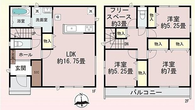 【3LDK+S】対面式キッチンですので、お食事の準備をしながらご家族との会話を楽しめます☆
水回りも集中しているので、家事の動きがらくちんです♪