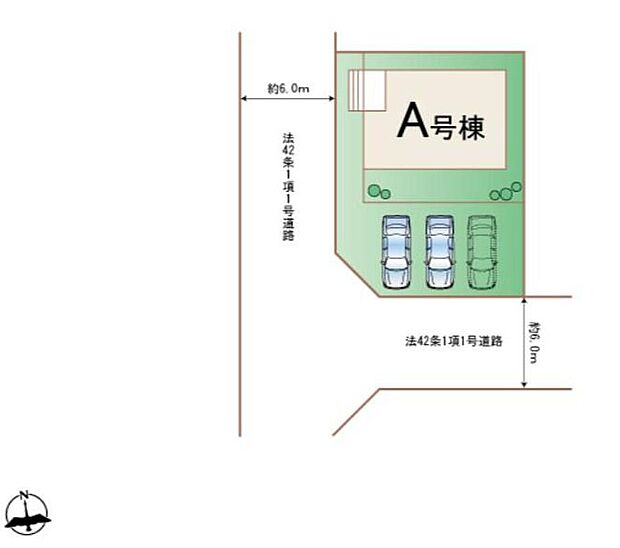 【全体区画図】前橋市南町2丁目・限定1棟！
JR両毛線「前橋」駅まで徒歩14分の好立地！毎日の通勤・通学はもちろん、日々のお買い物にも便利な住環境です◎
カースペースは並列3台分＋南庭付きの陽当たり良好で開放的な角