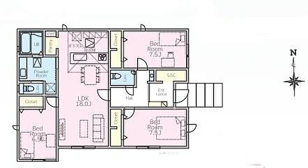 【3LDK】家事動線がコンパクトでスムーズな平屋のお住まい♪
LDKを中心にしており、ご家族が自然と顔を合わせる間取りです◎
SICやパントリーなど暮らしが整う収納スペースが充実☆