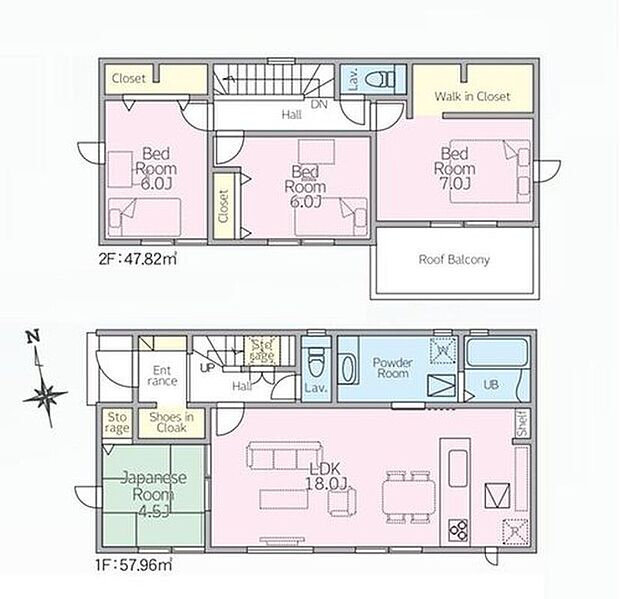 【4LDK】対面式キッチンからは、リビングにいるご家族の様子が一目で分かります。小さなお子様がいても安心です!あると嬉しいシューズクローク&WIC完備で居住空間がいつでもスッキリ☆