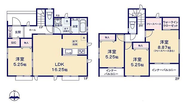 【4LDK】広々LDKに隣接した洋室は子どもの遊び場や家事スペースなどに最適♪
玄関SICをはじめ全居室に収納を完備しいつでもお部屋スッキリ♪
贅沢に2か所のインナーバルコニーを配した、陽当たり良好な住まいです♪