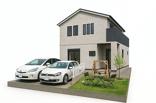 【外観/イメージパース】
すっきり角家!開放感がありますね!
一緒に現地へ行って見てみましょう♪(写真撮影R7.7)