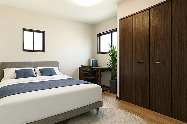 【イメージパース/洋室】新築参考Aプラン
クロスの種類もお好きに選べます！お子様部屋をかわいくしたり、自分らしさを表現できる自由設計！