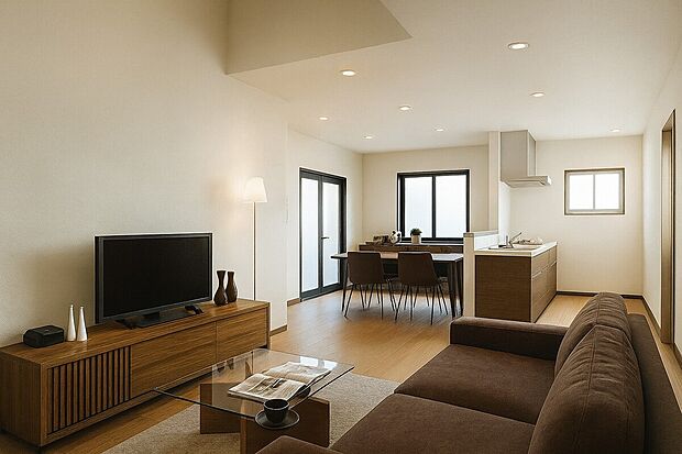 【【イメージパース】】リビングには吹抜あり!お部屋に自然光が差し込み明るい空間に!