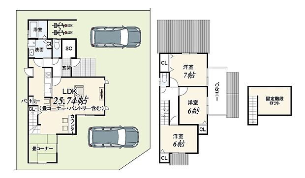 【新築参考プランB】建物価格2299万円/建物面積101.26ｍ2