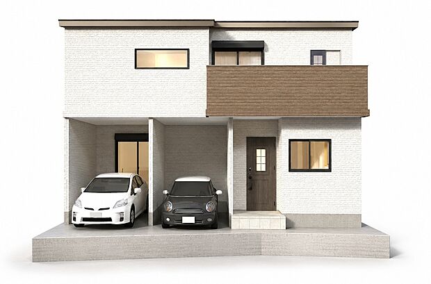 【外観予想パース図】
お客様の家族構成やライフスタイルに合った理想の住まいをカタチにします！
