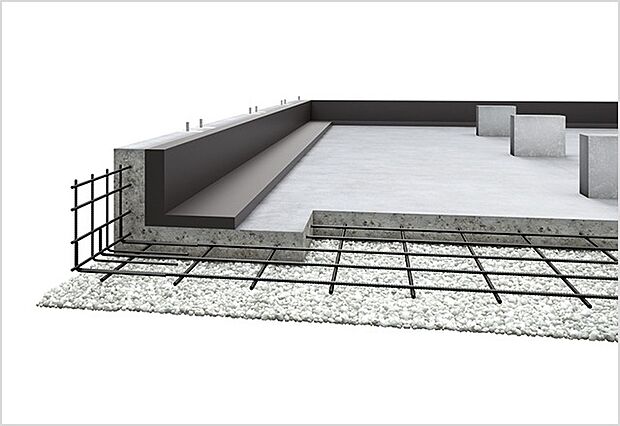 【ベタ基礎】液状化に強い、建物を面で支えるベタ基礎。