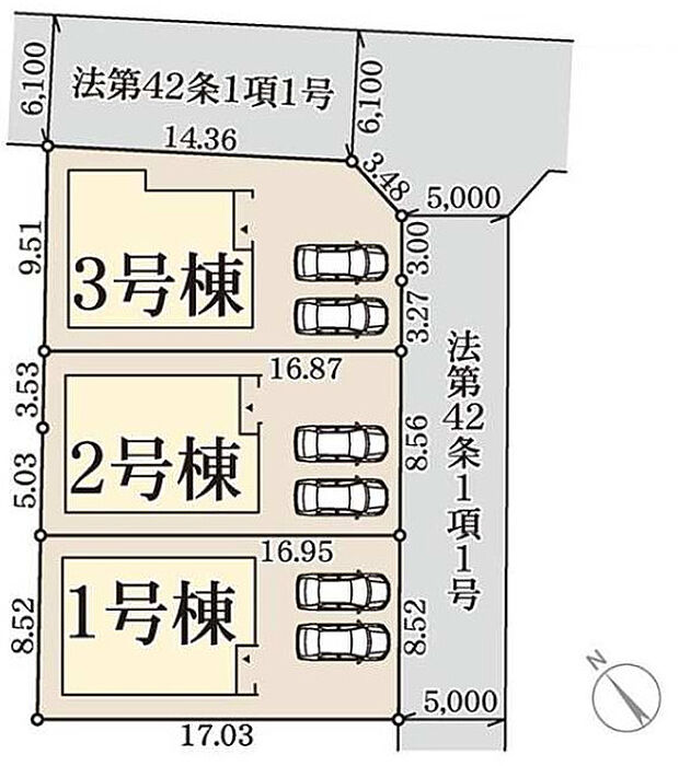 ~彦根市西今町第5期 新築戸建~全3棟
区画図