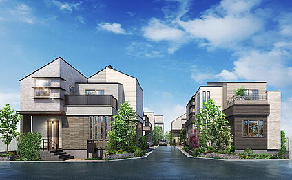 外観街並みパース