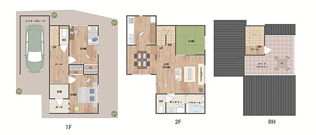 お子様用のスペースとしても重宝する和室を備えた3LDKプラン。お家時間がより充実するルーフバルコニー付きの住まいです。