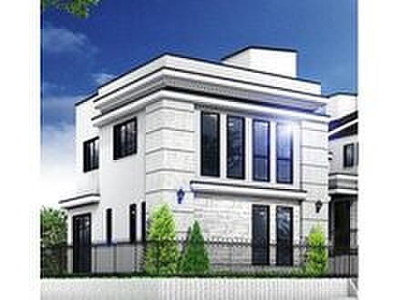 【建物プラン例 建物価格2500万円(税込)建物面積100m2】Vanilla(バニラ)外壁のさりげないストーンアクセントとモールディングがエレガントなファサードを演出します。