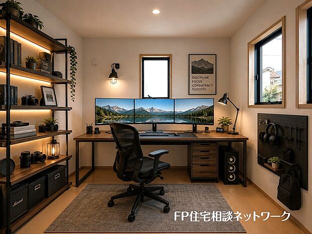 ■書斎■本画像はAIがCGで家具作成しており、実際の現地に家具は設置されておりません。また、販売価格に家具等は含まれておりません。