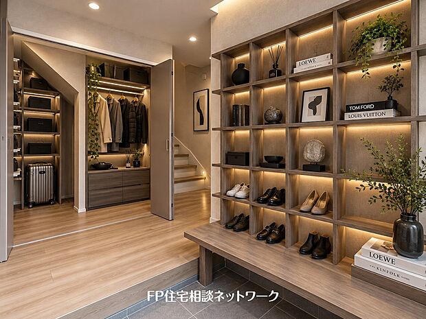 本画像の家具等はCGイメージで販売価格にも含まれず、付帯しません。なお、棚や間接照明工事は有償です。