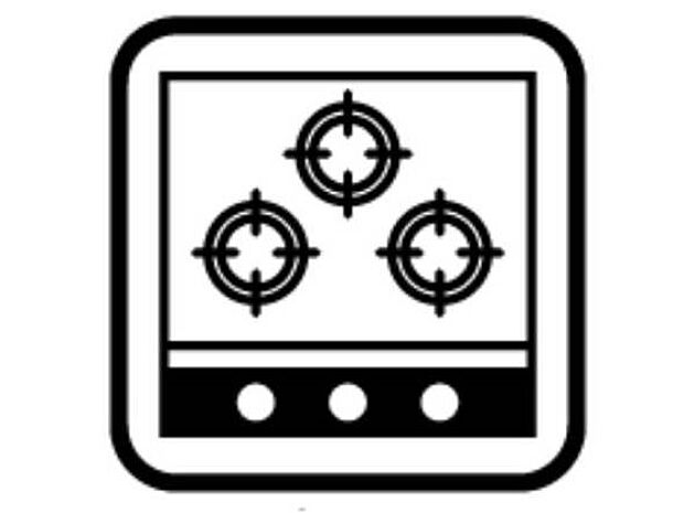 【3口ガスコンロ】慣れている方も多く、火力が目に見えるため、使いやすいという方も多い、3口のガスコンロ仕様です。