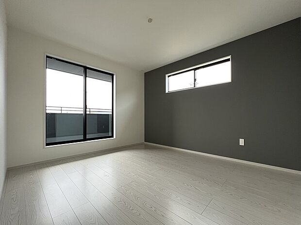 洋室6.1帖　クローゼット収納、バルコニー付のお部屋です（3号棟同仕様）