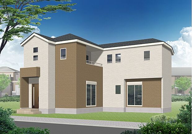 【完成予想図(外観)】完成予想外観パース(2号棟)