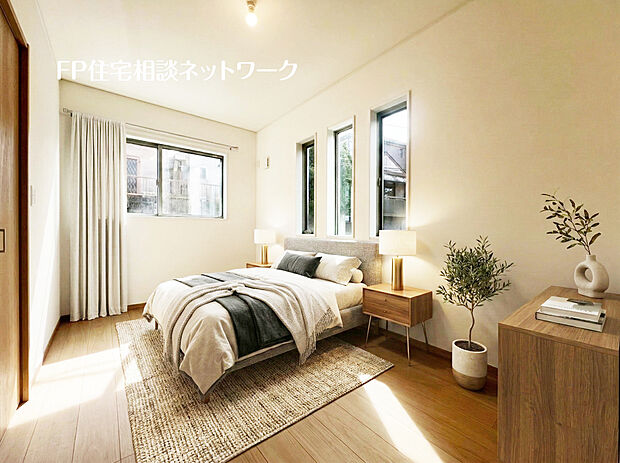 主寝室~本画像はAIがCGで家具・小物作成しており、実際の現地に家具等は設置されておりません。また、販売価格に家具等は含まれておりません。