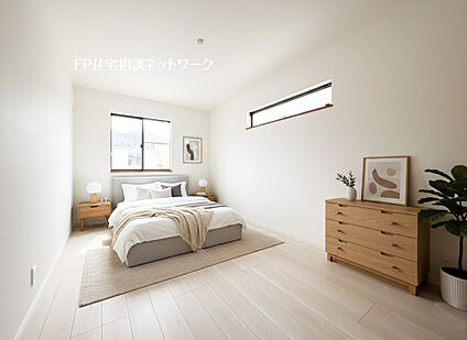 バルコニー繋がり開放的な主寝室