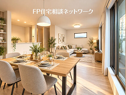 開放感があり、プライバシーに配慮した２階リビング