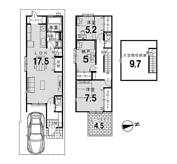 【建物参考プラン例】建物参考プラン例(建物価格2677万円、建物面積90.66m2)
