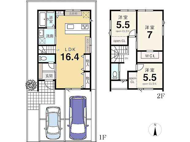 【建物参考プラン例】建物参考プラン例(建物価格2346万円、建物面積86.12m2)