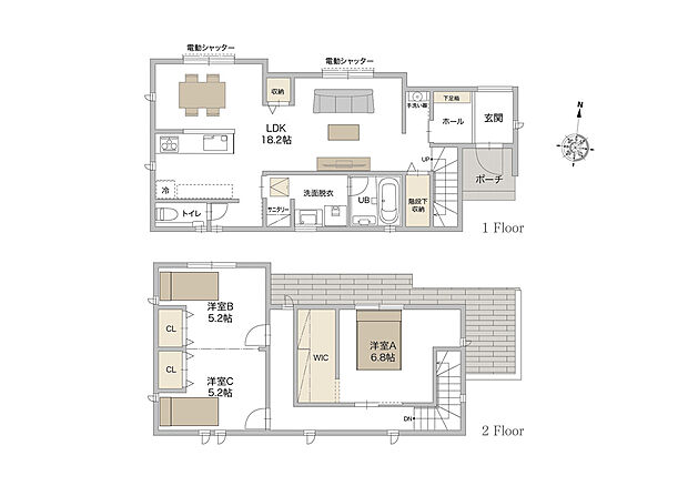 【間取り/3号地】
~各所に工夫を凝らした充実収納の家~