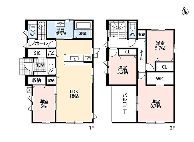 (1号棟)、価格2298万円、4LDK、土地面積224.33m2、建物面積113.8m2
