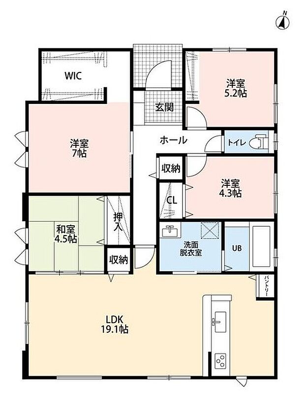 4298万円、4LDK、土地面積263.15m2、建物面積95.21m2 約19帖のLDK＾＾隣接する和室と合わせると約24帖あり広々と使用できますよ＾＾
主寝室には大型のWIC付きです＾＾