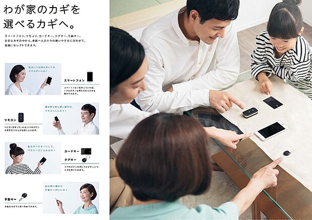 【玄関扉電子錠【ファミロック】】スマートホンやタグキーで施錠解錠が可能です。
様々なシーンで役立ちます。
玄関先やリビングにコントロールユニットもありますのでお部屋からの施錠・開錠も可能です。