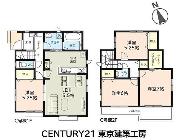 3590万円、4LDK、土地面積148.81m2、建物面積95.64m2 ◆15.5帖のLDKと隣接洋室が開放感を演出。水回り集中設計で家事効率にも配慮した住まいです。