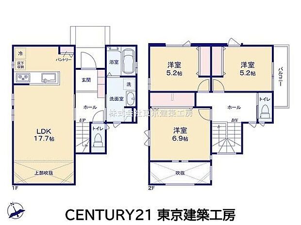 ご家族の集うLDKは17帖以上。家具の配置もしやすく、ゆったりとした暮らしを楽しめます。