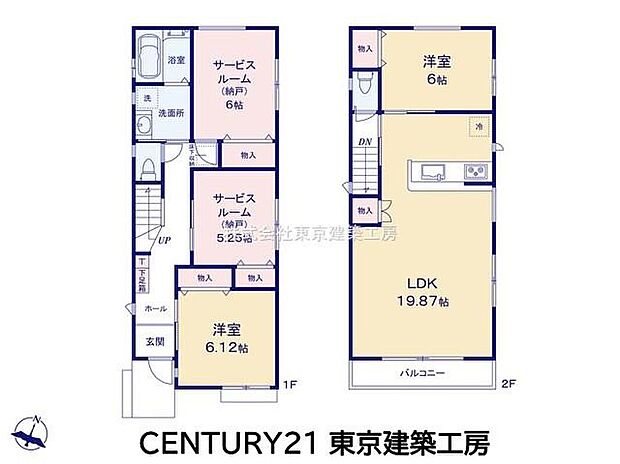 4LDK、土地面積117.03m2、建物面積100.19m2 ◆4LDKのゆとりある間取りに、19帖の広々LDKを採用。窓付きの納戸は居室としても活用でき、ライフスタイルに合わせた使い方が叶います。
