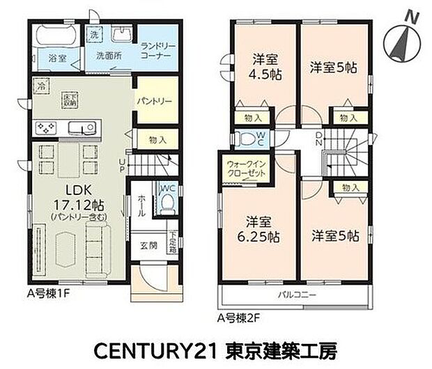4LDKのゆとりある間取りに、家族のコミュニケーションが自然と生まれるリビングイン階段を採用。南面バルコニーで陽当たりも良く、全居室収納付きで収納力にも優れた住まいです。