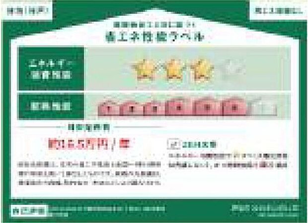【省エネ性能ラベル】販売住戸が複数の場合、本ラベルは特定の住戸の性能を示すものであり全ての住戸の性能を示すものではありません。

