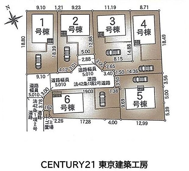 【区画図】土地51坪超のゆとりある敷地に駐車3台分を確保し、ご家族の車や来客時にも便利です。小学校徒歩4分の住環境も魅力です。